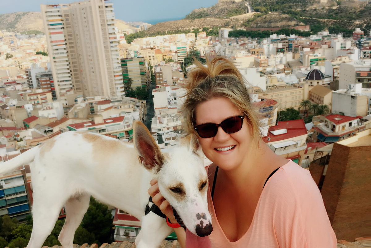 Laura with her dog in Alicante