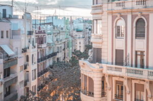 Beautiful buildings in Valencia town
