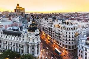 Iconic view of the city of Madrid