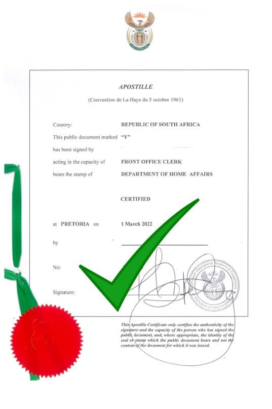 The correct Apostille Certificate for the Spain Digital Nomad Visa application.