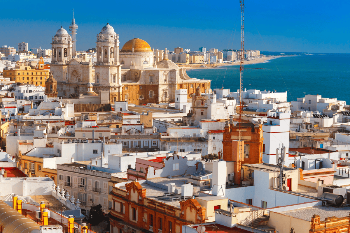 Cádiz City and Cathedral from the air