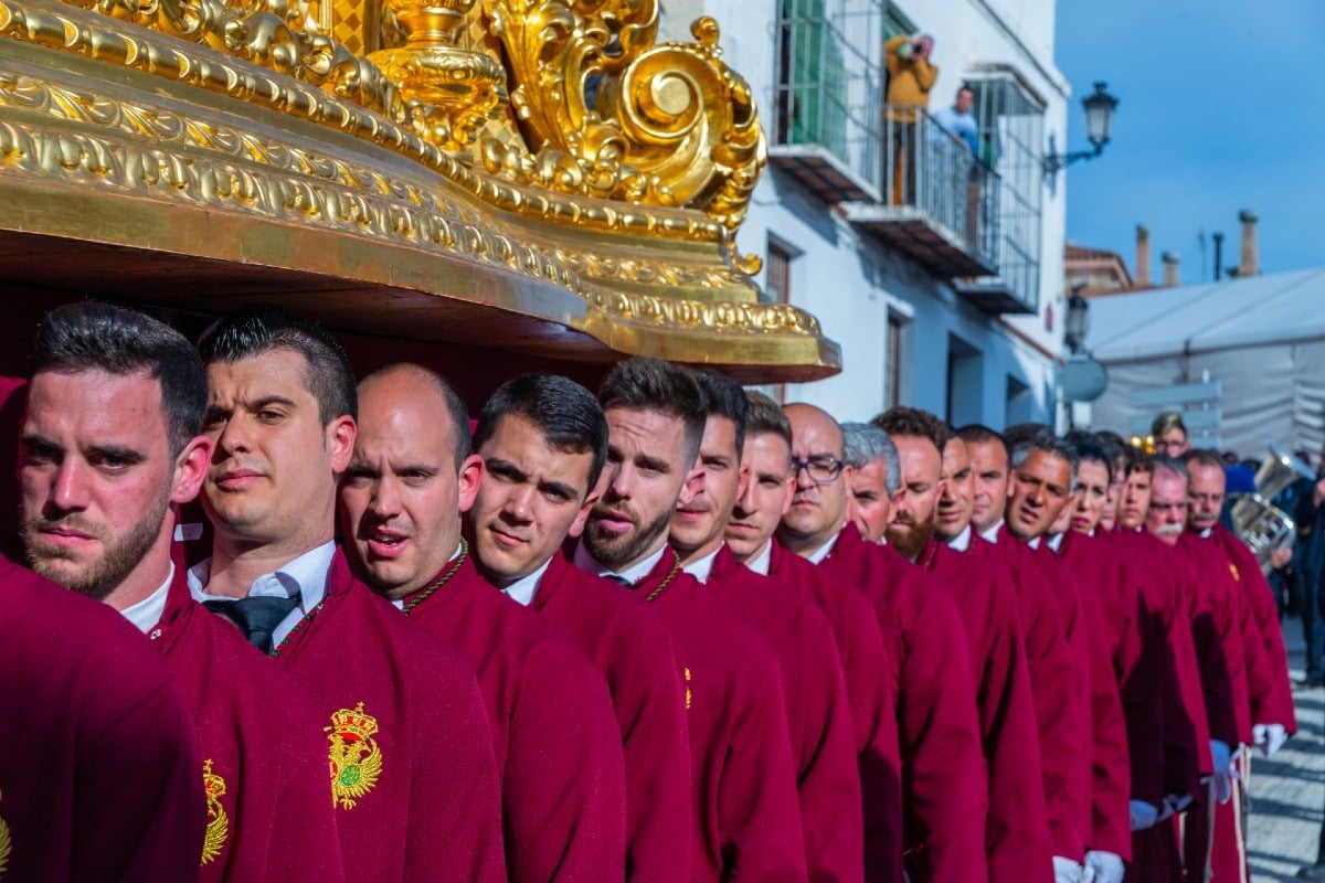 A procession in Semana Santa in Málaga